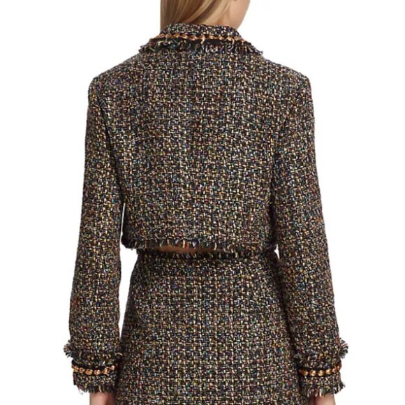 Cinq a Sept 'Odette' Cropped Confetti Tweed Jacket, Black Multi - Picture 5 of 5